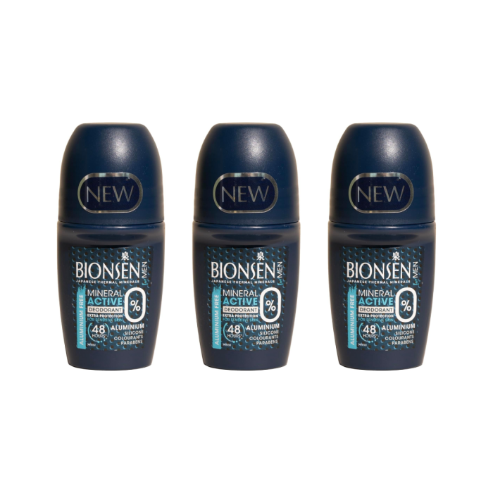 Bionsen Mineral Active Deodorant Extra Protection for Men 50ml - Pack of 3