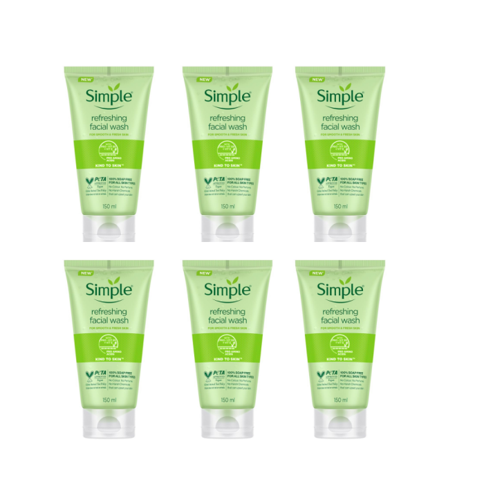 Simple Refreshing Facial Wash 150ml - Pack of 6