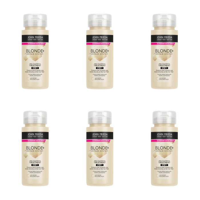 John Frieda Blonde+ Repair System Pre-Shampoo Treatment 100ML - Pack of 6