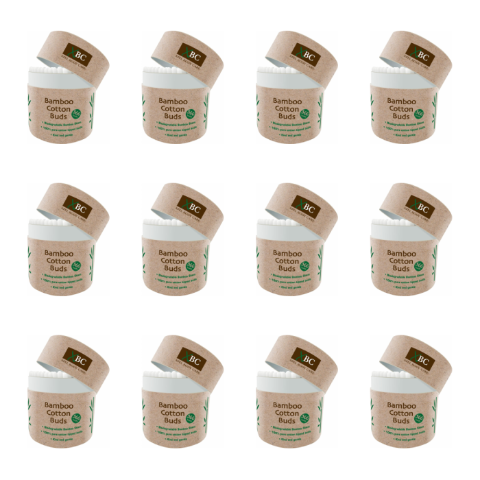 XBC Eco Friendly Bamboo Cotton Buds 300 Counts - Pack of 12