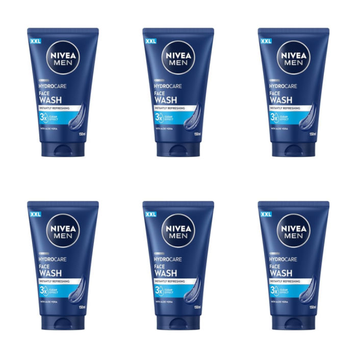 Nivea Men Hydrocare Intensity Refreshing  Face Wash 150ml - Pack of 6