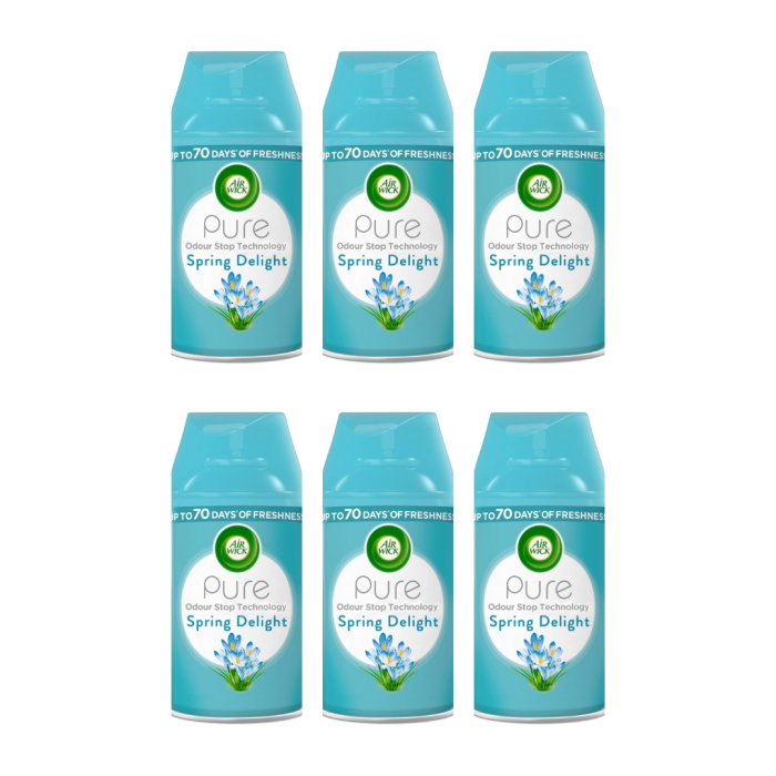 Air Wick Pure Spring Delight Auto Spray Air Freshener Refill 250ML - Pack of 6