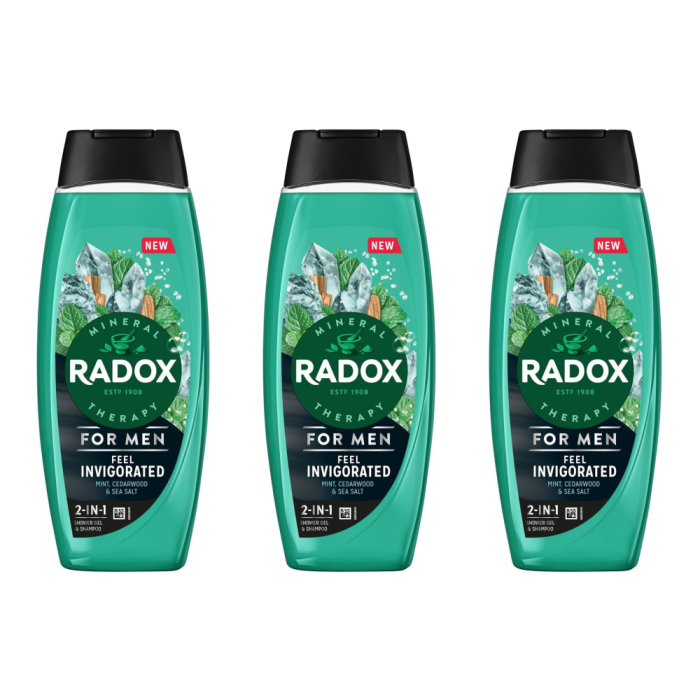 Radox Feel Invigorated Men’s Shower Gel 450ml - Pack of 3