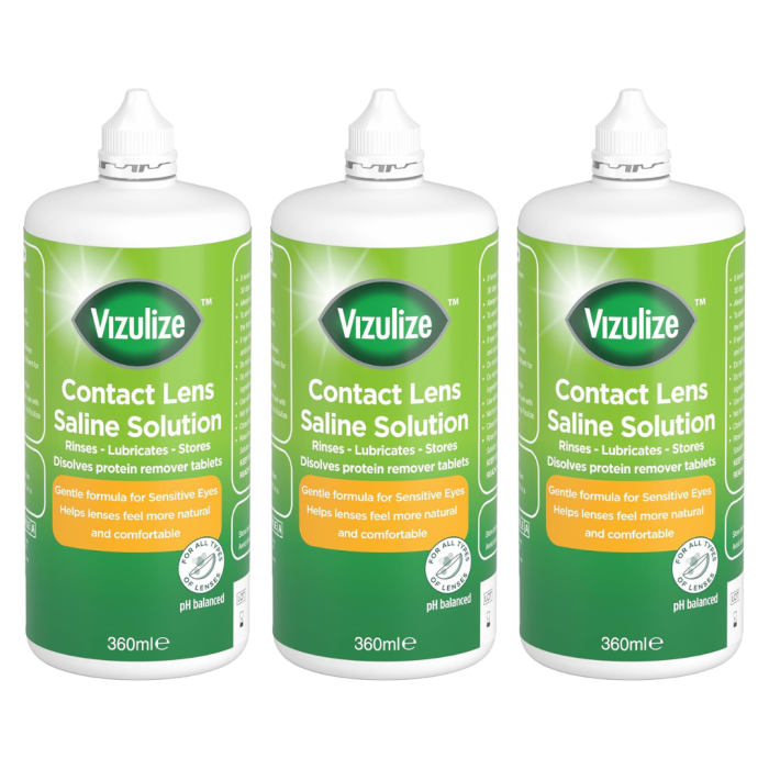 Vizulize Contact Lens Saline Solution 360ml - Pack of 3