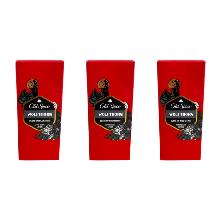 Old Spice Wolfthorn After Shave Lotion 100ml - Pack of 3