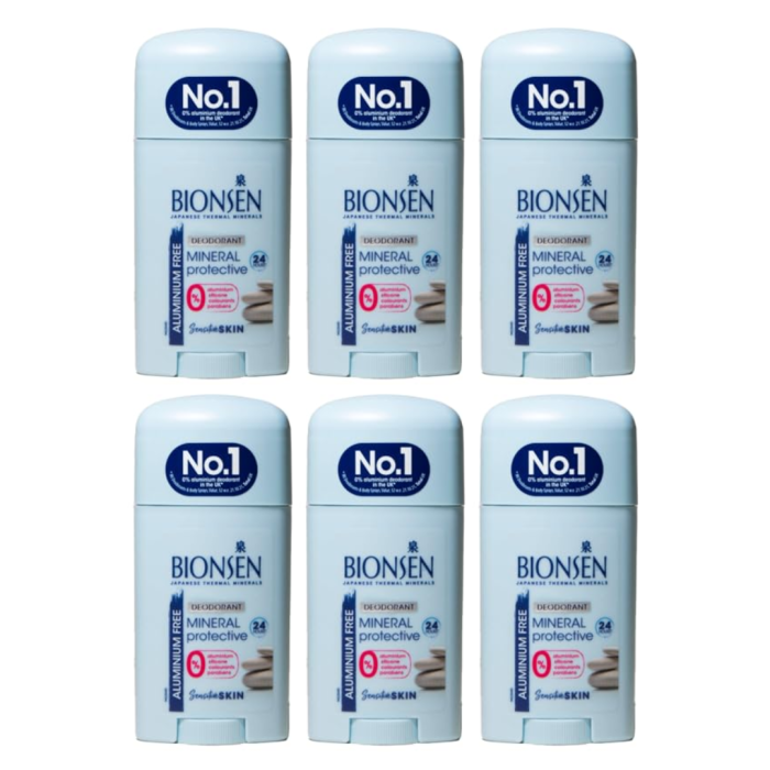 Bionsen Deodorant Stick Mineral Protective 24-Hour Freshness 40ml - Pack of 6