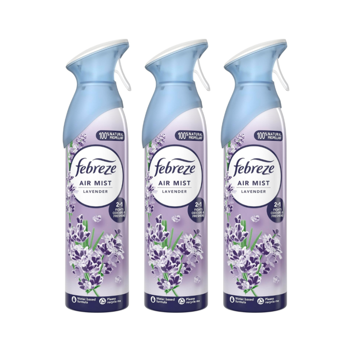 Febreze Air Mist Lavender air freshener odour remover 185ml non-flammable spray
