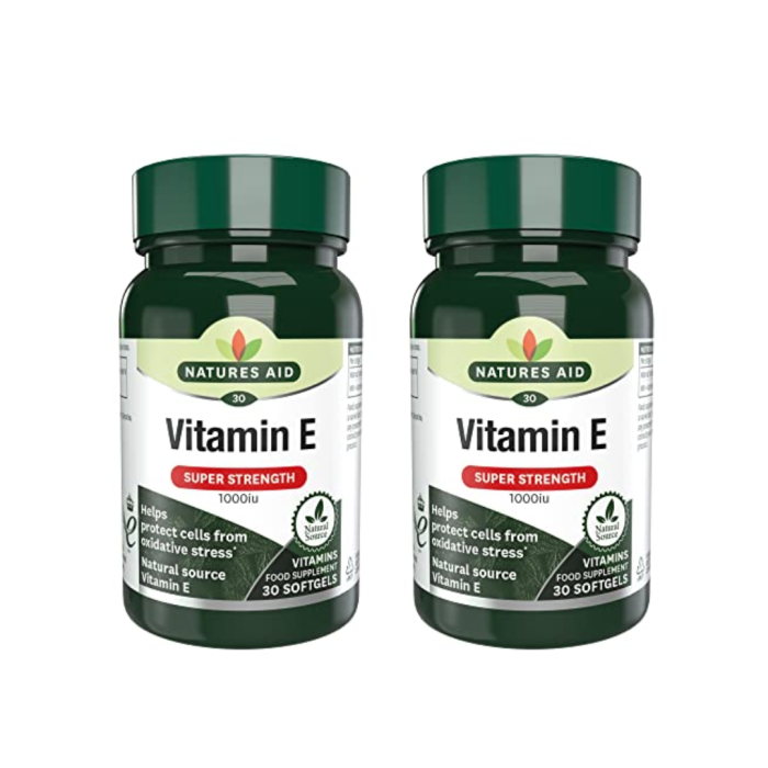 Natures Aid Vitamin E 1000IU Super Strength 30 Softgels - Pack of 2