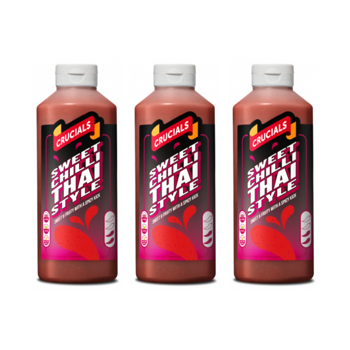 Crucials Sweet Chilli Sauce Thai Style Spicy & Fruity 500ml - Pack of 3