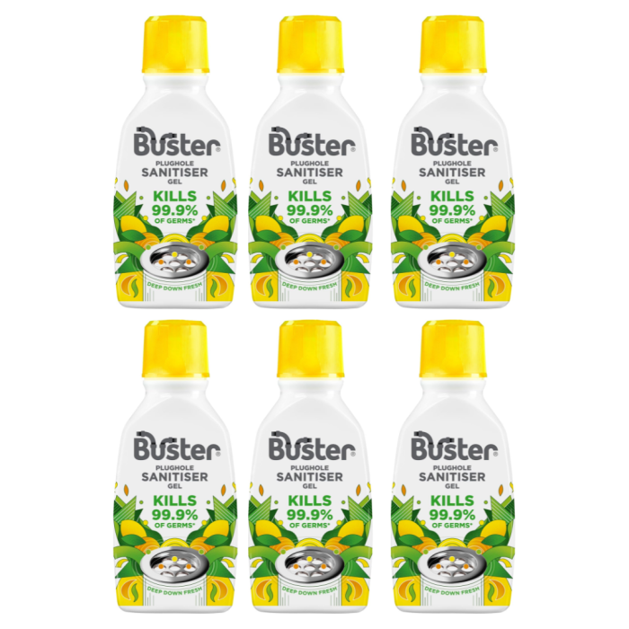 Buster Plughole Sanitiser Gel 300ml drain cleaner and deodoriser bottle
