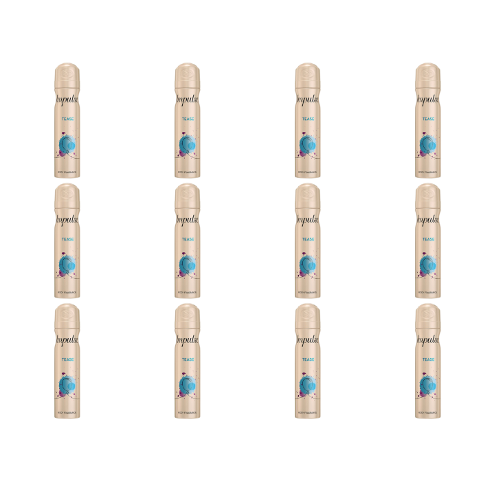 Impulse Body Spray Tease 75ml - Pack of 12