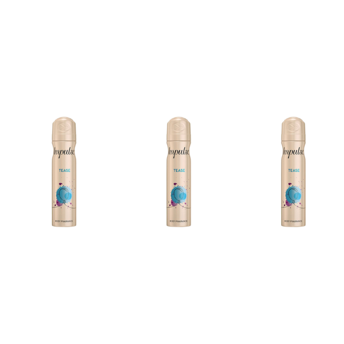 Impulse Body Spray Tease 75ml - Pack of 3