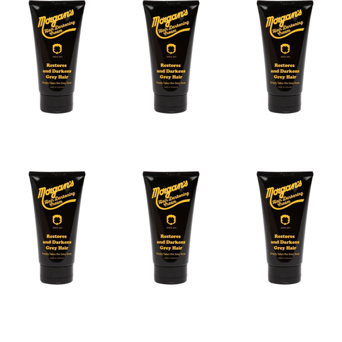 Morgan's Hair Darkening Cream Restores and Darkens Grey Hair 150ml - Pack of 6