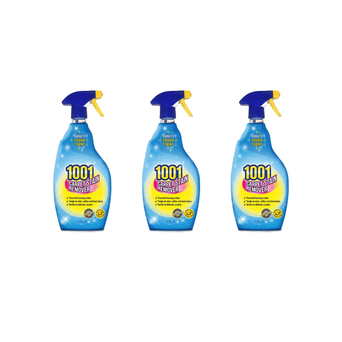1001 Carpet Stain Remover Trigger Spray Cleaner 500ML - Pack of 3