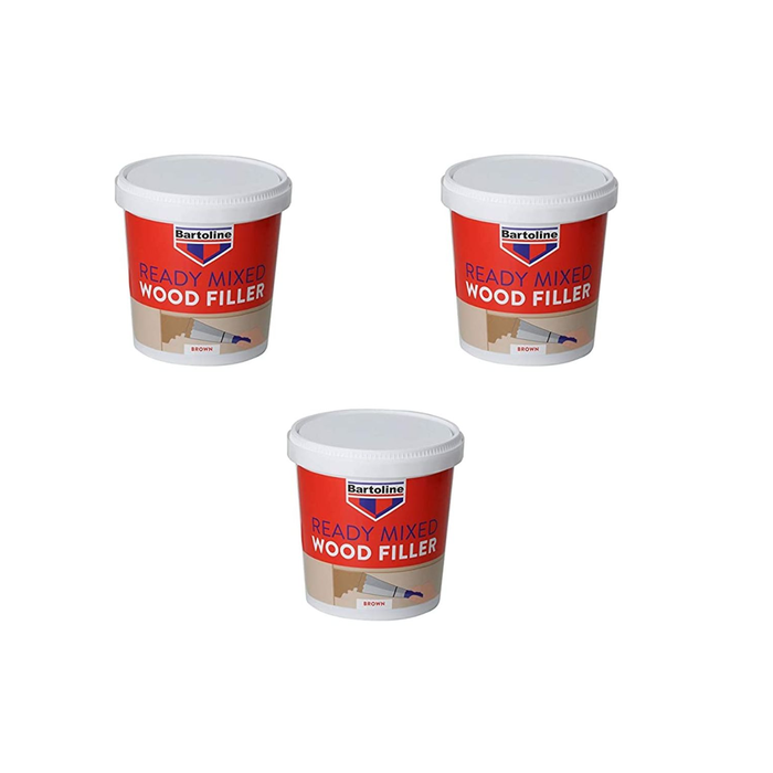Bartoline Ready Mixed Wood Filler Brown 1kg - Pack of 3
