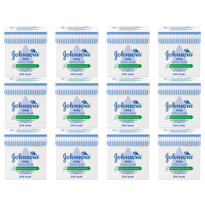 Johnson Cotton Buds 200 - Pack of 12