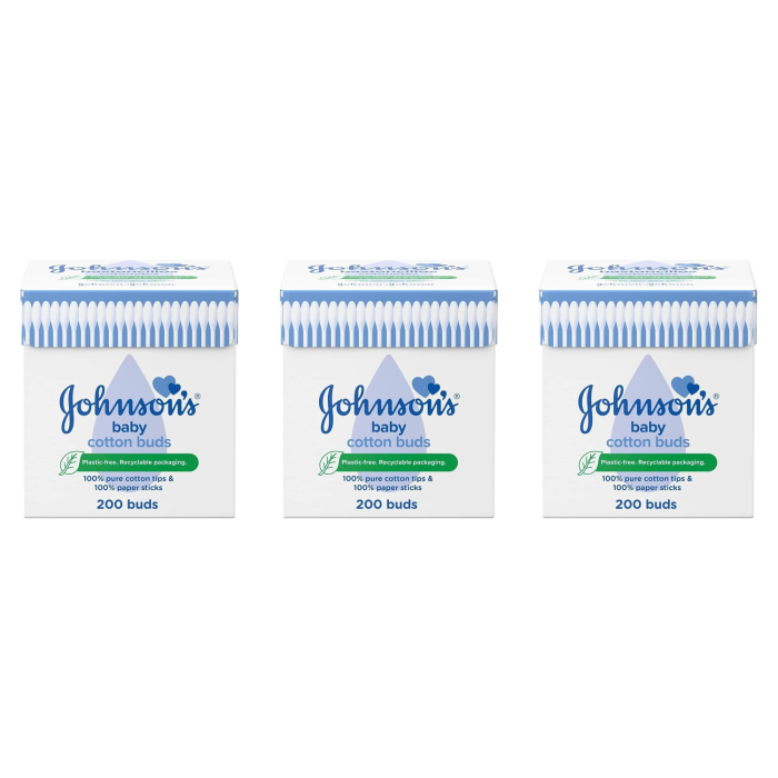 Johnson Cotton Buds 200 - Pack of 3