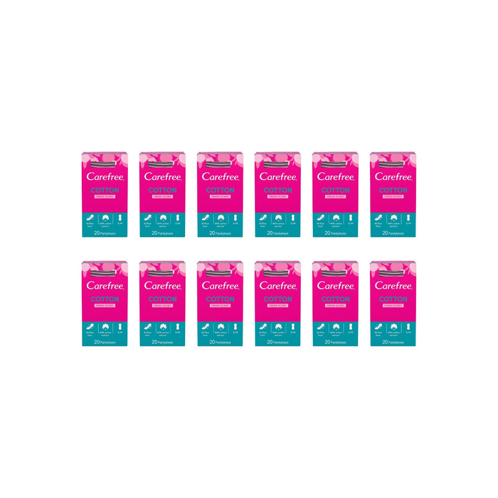 Carefree Cotton Pantyliners Fresh Scent 20 Pack - Pack of 12