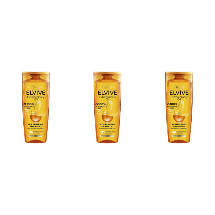 L'Oreal Elvive Extraordinary Oil Nourishing Shampoo 250ml - Pack of 3