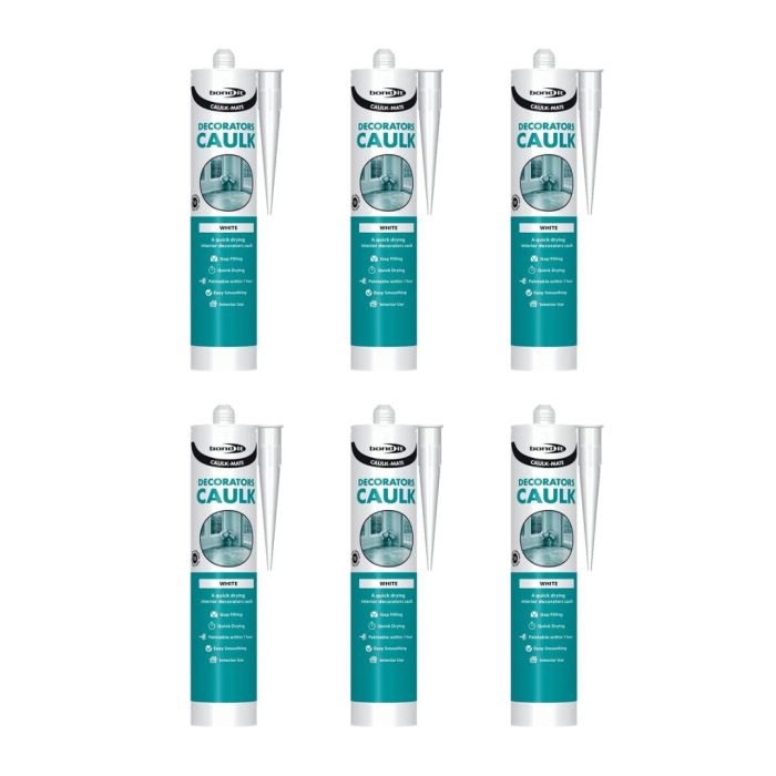 Bond It Caulk-Mate White Decorators Sealant Caulk 310ml - Pack of 6