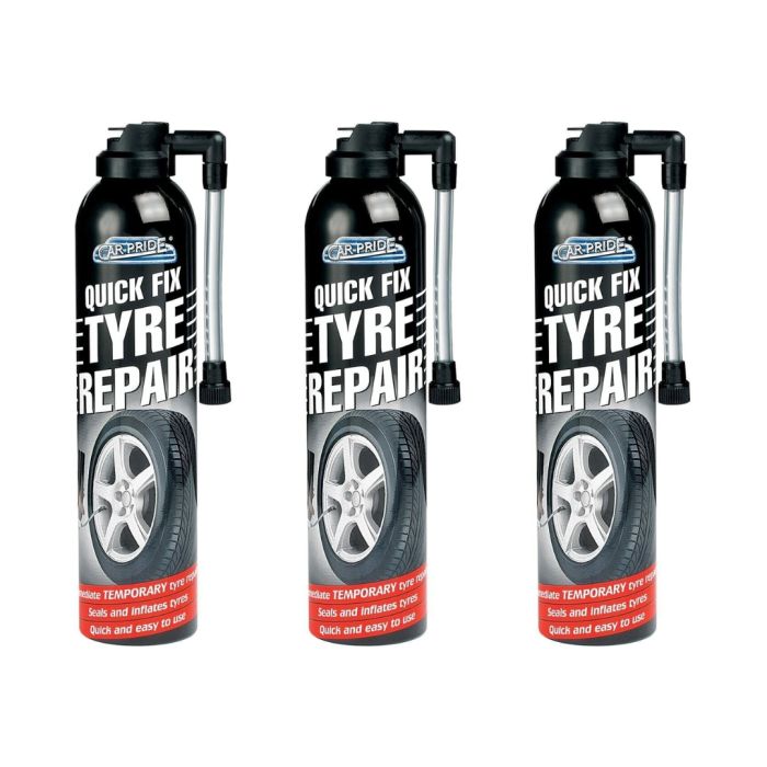 Car-Pride Quick Fix Tyre Repair Spray 300ml - Pack of 3
