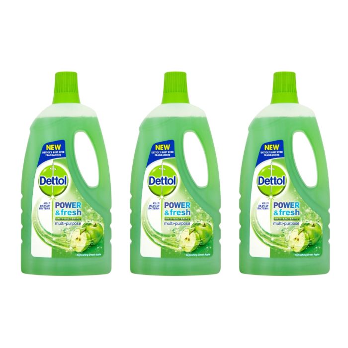 Dettol Power & Fresh Multi Purpose Cleaner Green Apple 1L - Pack of 3