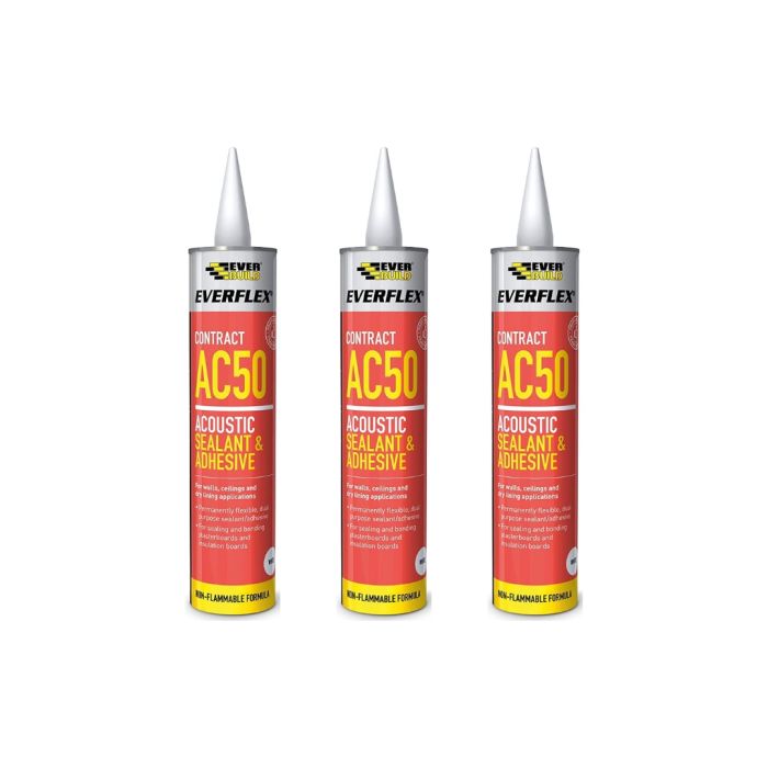 Everbuild Everflex AC50 Acoustic Sealant and Adhesive White 380ml cartridge
