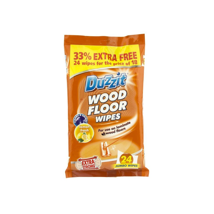 Duzzit Wood Floor Wipes Fresh Lemon 24 Wipes - Pack of 12