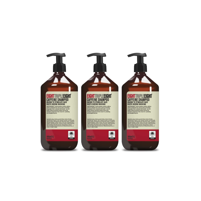 Triple Eight Caffeine Shampoo 1 Litre - Pack of 3