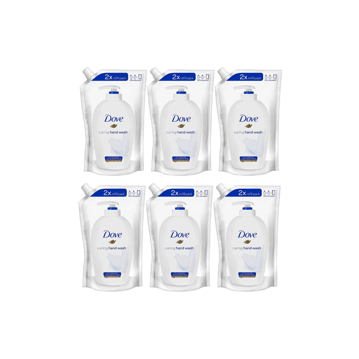 Dove Caring Liquid Hand Wash Refill 500ml pouch on white background
